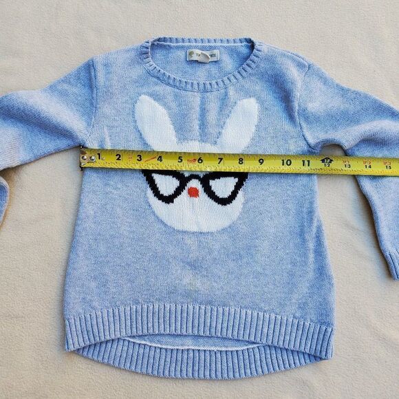 Tucker + Tate long sleeve sweater with a bunny rabbit on the front - Picture 3 of 7